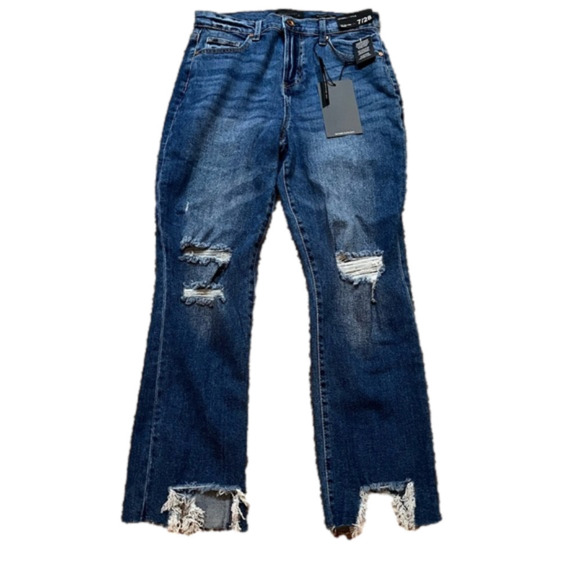 Kendall & Kylie The Relaxed Skinny Jeans Distressed New with Tags - Picture 1 of 8